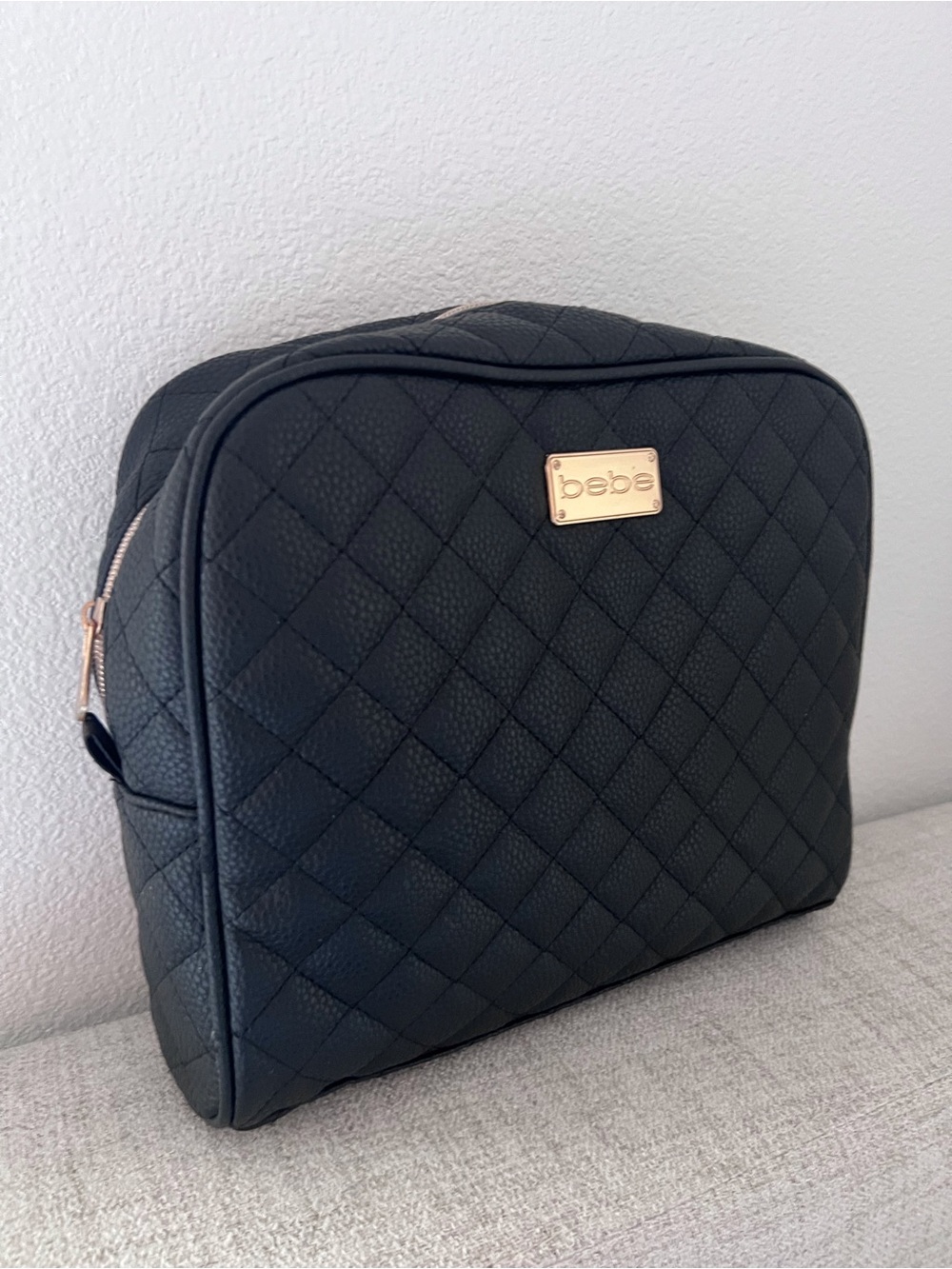 Bebe Large Quilted Cosmetic Pouch - Picture 3 of 3